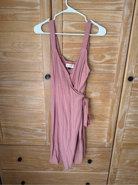 Universal Thread Dresses & Skirts - Universal Thread Mauve/Pink Mini Wrap Dress Linen/Viscose